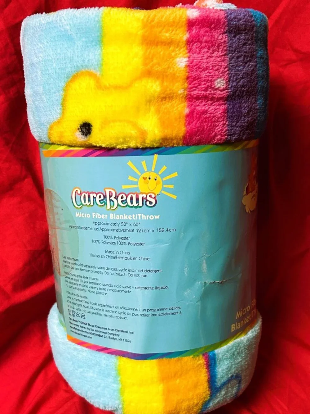 NEW~Vintage Care Bears Throw Soft fleece micro-raschel plush Blanket~50